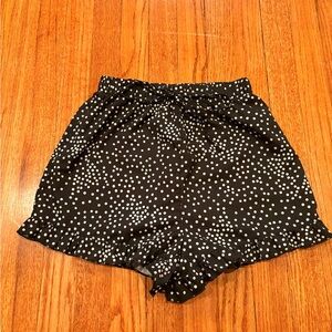 SHEIN Black and White Polka Dot High Waist Shorts